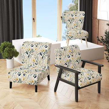 Earthy Flora - Upholstered Bohemian Accent Chairs